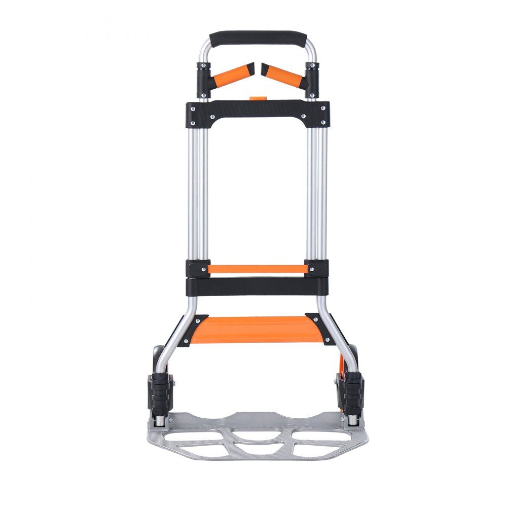 Folding Sack Truck 140kg Aluminum Alloy Plastic Transport Trolley Stacking Trolley with Adjustable Handle 900-1109mm Foldable Trolley with Tension Rope Included Compact Size for Storage