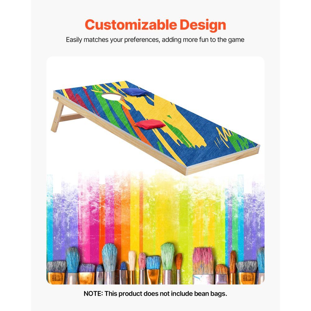 Cornhole Game Set (1255x600x302mm), Cornhole Game Boards, Portable Solid Wood Throwing Board, Cornhole Game for Adults with Carry Bag for Garden, Backyard, Beach, Camping
