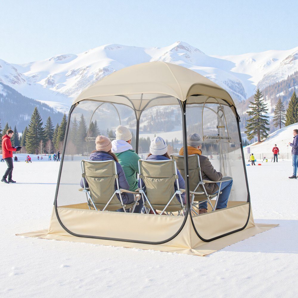 Tente transparente 160 x 160 x 182 cm Tente pop-up pour 2 à 4 personnes Tente de sport avec tapis de sol et couverture supérieure Tente à bulles extérieure Abri de camping pour événements Pêche Acclamations