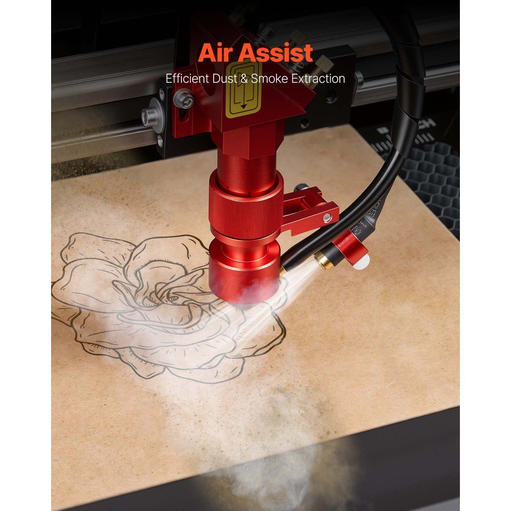 CO2 Laser Engraver 45W 300x200mm Tabletop CO2 Laser Engraving Machine with Rotary Axis Air Support Compatible with LightBurn, CorelDRAW and GRBL for Wood, Acrylic and Glass
