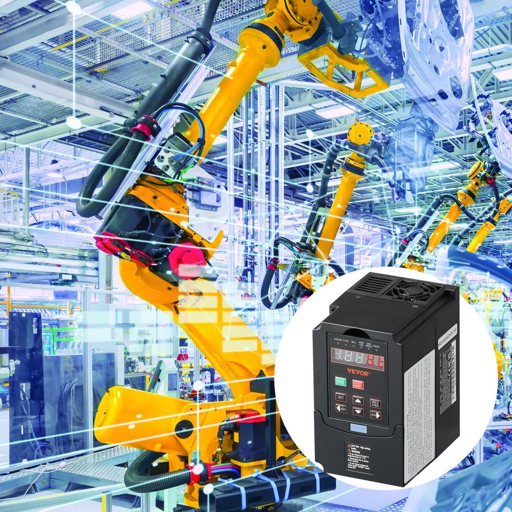 Variateur de fréquence VFD 2HP 1,5KW 7,5A Entrée 1 ou 3 phases 220V vers sortie 3 phases 220V Entrée 40-60Hz Sortie 0-400Hz VFD pour moteur de broche Contrôle de vitesse CNC