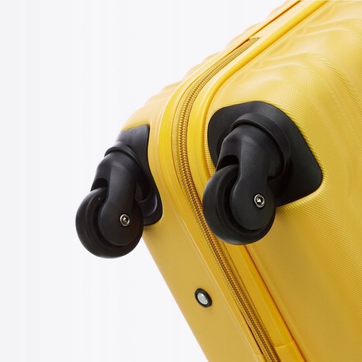 Valise premium valise de voyage valise de bord avec baleines plastique ABS 34l jaune