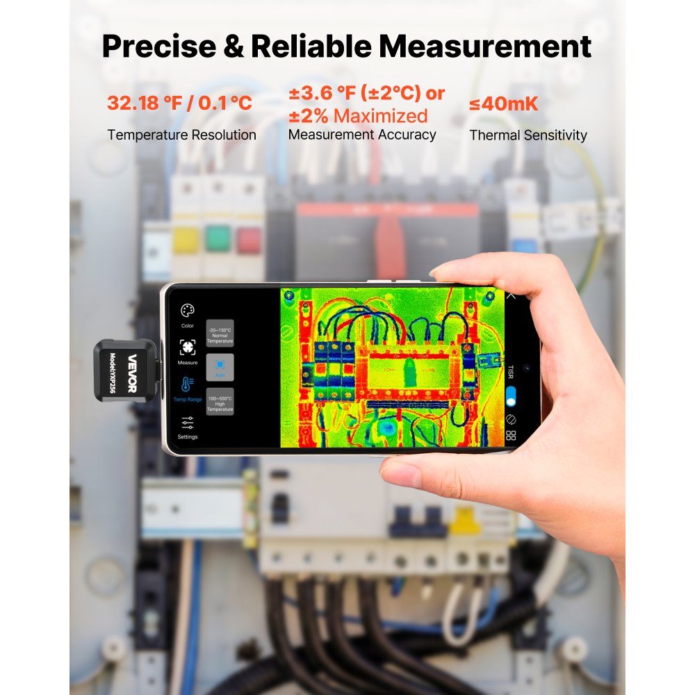 Thermal Imaging Camera for Android, 512x384 Super IR 256x192 IR Resolution Thermal Imaging Camera for Smartphone Tablet with USB-C Port, 25Hz Infrared Camera with 15 Color Palettes for Inspections at -20°C to 550°C