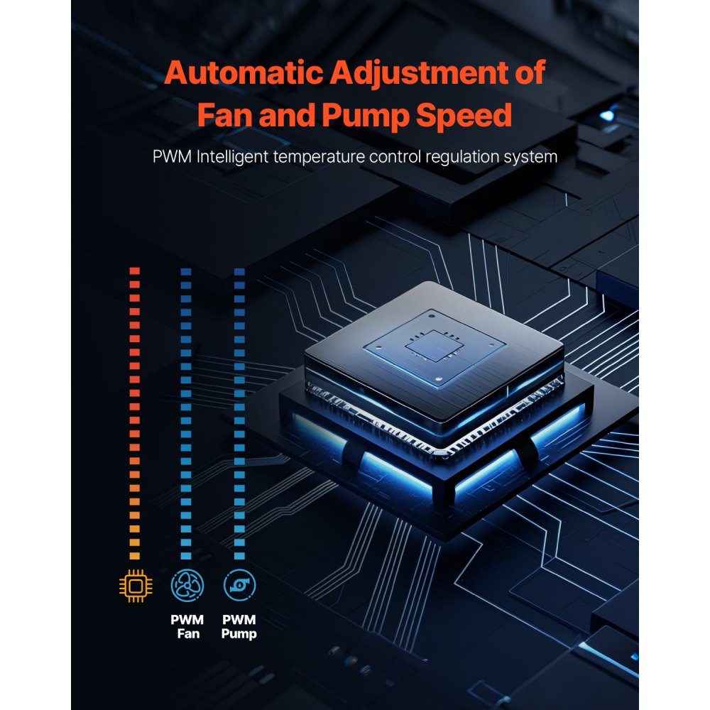 CPU Liquid Cooler, AIO CPU Water Cooler - 3 x 120mm PWN Fan and Pump, PC Water Cooling with 2" LCD Display and ARGB Light, for Intel 115X/1366/2011/1700/1200, AMD AM4/AM5