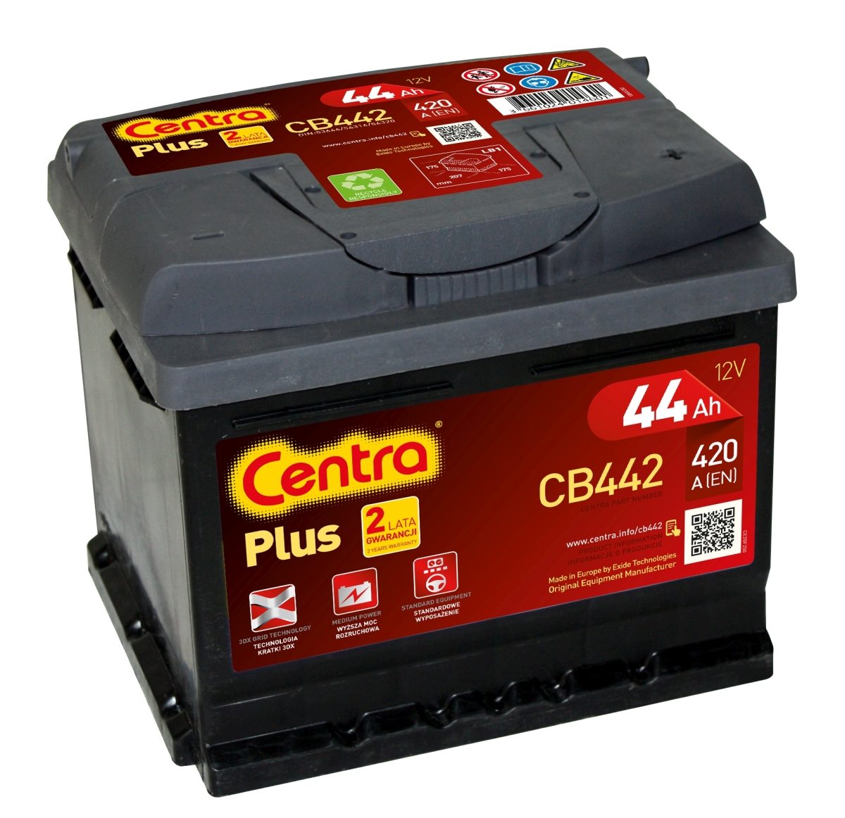 Centra Plus Cb442 44ah 420a P+