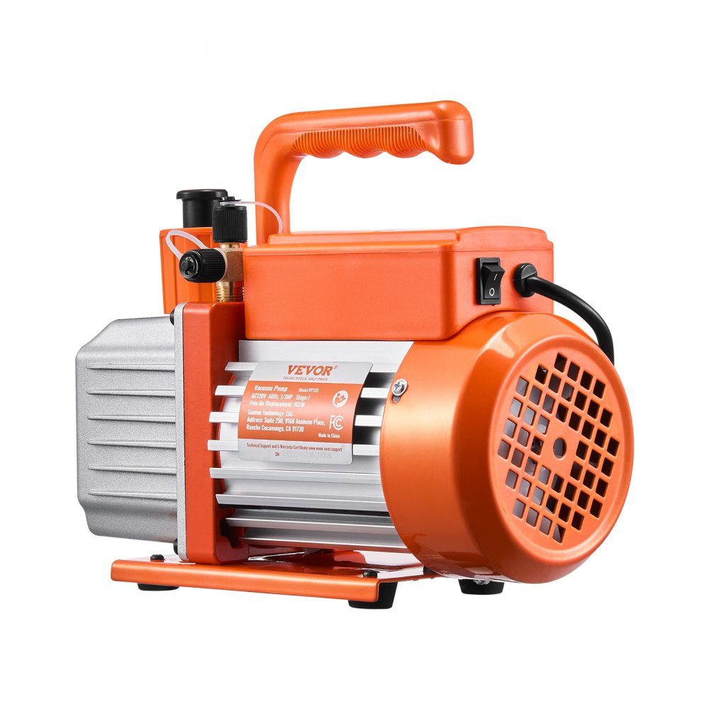 Vakuumpumpe, 4 CFM HVAC, einstufige Drehschieber-Vakuumpumpe für R134a, R22, R410a-Systeme, Auto-AC-Vakuumpumpen-Set mit Ölflasche für die Wartung von Auto-Klimaanlagen und Harzentgasung