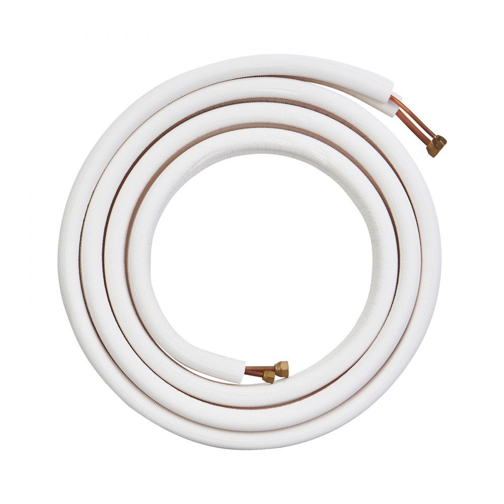 4876.8mm mini split line kit, 6.4 and 9.5mm OD, copper pipes and three-layer insulation, for air conditioning or heat pump equipment and HVAC with extensive accessories – Part No. HT-24304