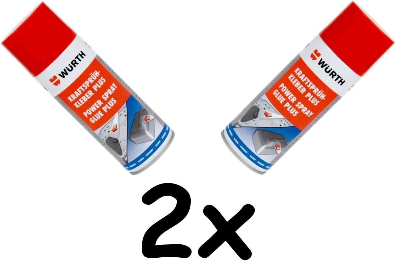 Würth Power Sprühkleber Plus 400 ml Schwammscheibenschwimmerkleber Sprühkleber 2 Stück