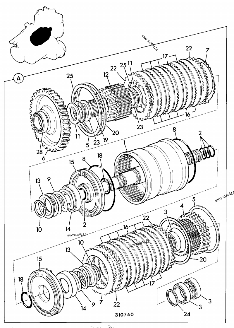Roulement JCB 35 x 65 x 18 907/52800 origine