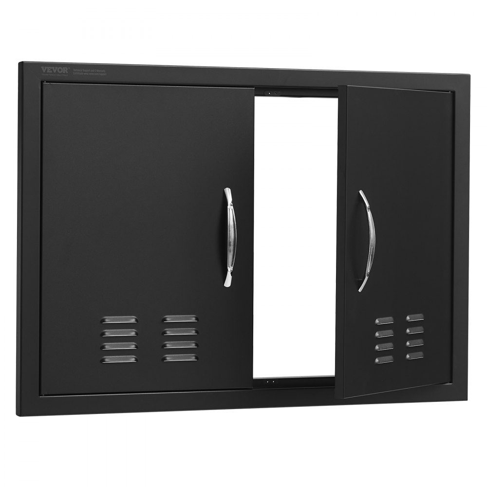 Grill Access Door 762x533x46mm Double Outdoor Kitchen Door Flush Mount Cold Panel Door Vertical Wall Door with Handles and Vents for Grill Island Grill Station etc