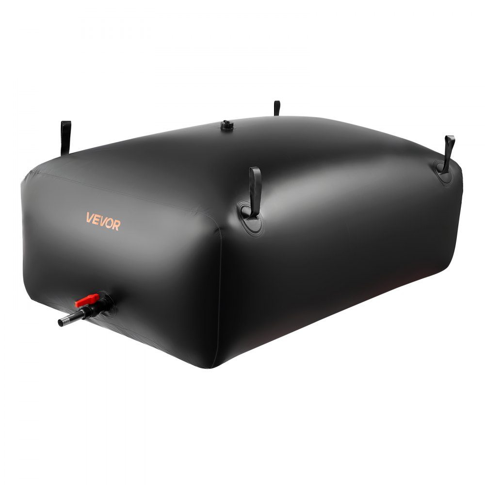 Vessie de stockage d'eau, sac d'eau 1000 L avec robinet, sac d'eau pliable et portable en PVC 1000D, stockage d'eau pour système d'irrigation, résistance à la sécheresse et aux catastrophes, noir