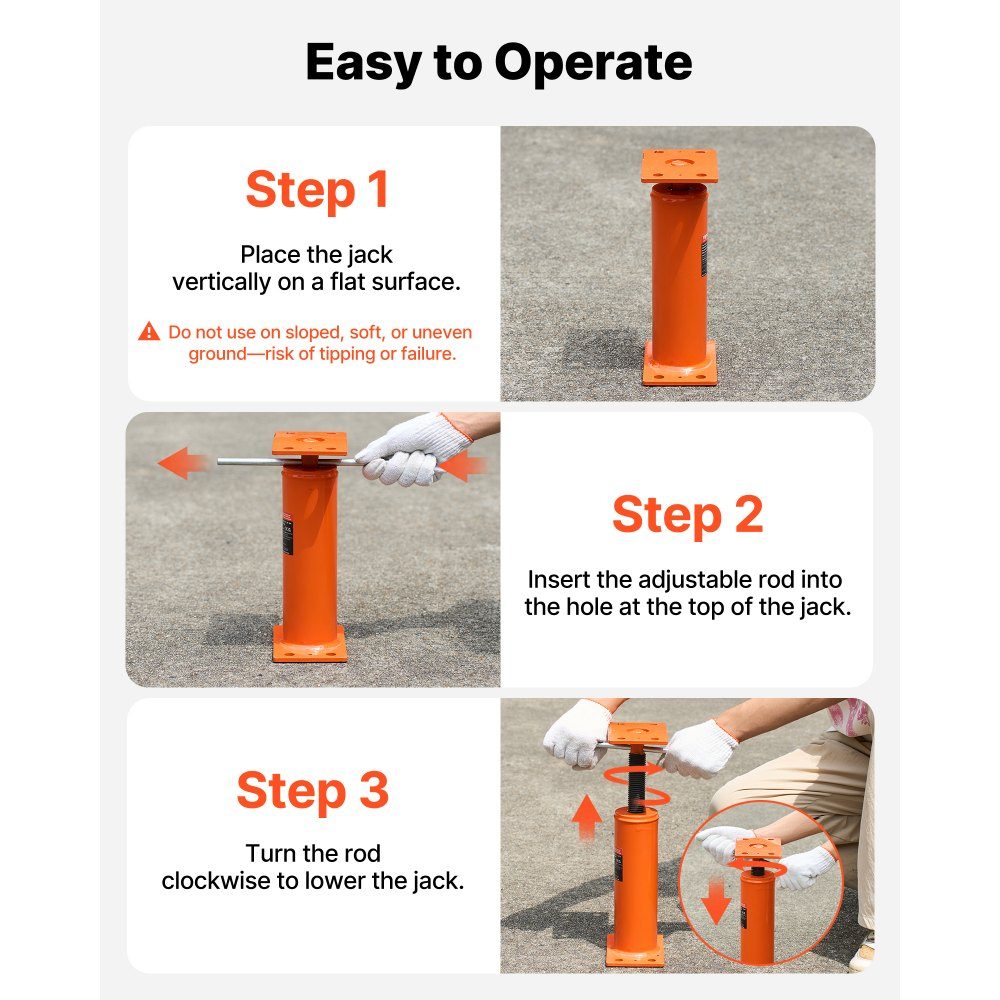 Home Use Floor Jack 2 Pack Height Range: 12" to 16" Maximum Load Capacity per Unit: 100lbs Adjustable Support Beam Basement Jack Post for Leveling Telescopic Steel Floor Jack for Temporary Support