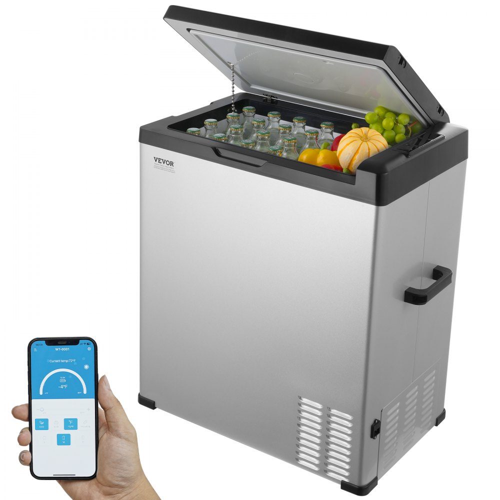 Car Refrigerator, 12V Car Refrigerator, 70L Portable Single Zone Freezer, Adjustable Range from -4℉ to 68℉, 12/24V DC und 100-240-V-AC- Compressor Cooler for Outdoor, Camping, RV