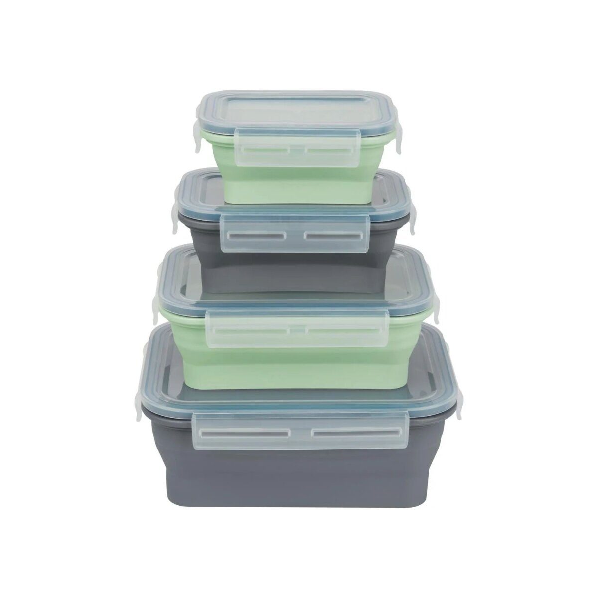 Składane pojemniki do przechowywania żywności/lunchbox SILVERCREST®, wykonane z żaroodpornego silikonu (prostokąt)