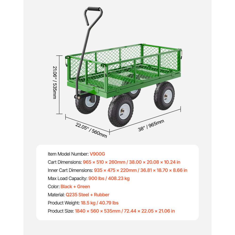 Bollerwagen 408,23 kg, Transportwagen, Gerätewagen, Gartenwagen, Handwagen mit 10 Zoll Bereifung und abnehmbaren Seitenteilen aus Netzgewebe (umwandelbar in eine Plattform) und 180° drehbarem Griff Bollerwagen 408,23 kg, Transportwagen, Gerätewagen, Gartenwagen, Handwagen mit 10 Zoll Bereifung und abnehmbaren Seitenteilen aus Netzgewebe (umwandelbar in eine Plattform) und 180° drehbarem Griff