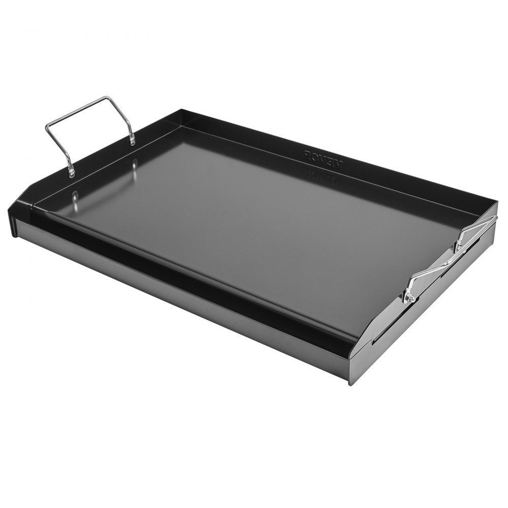 Grill Plate Grill Pan Carbon Steel Universal Rectangular Plate (605x360mm) with Flat Top Gas Grill Grill Plate for BBQ Grill Teppanyaki Portable Family Cookware with Handle