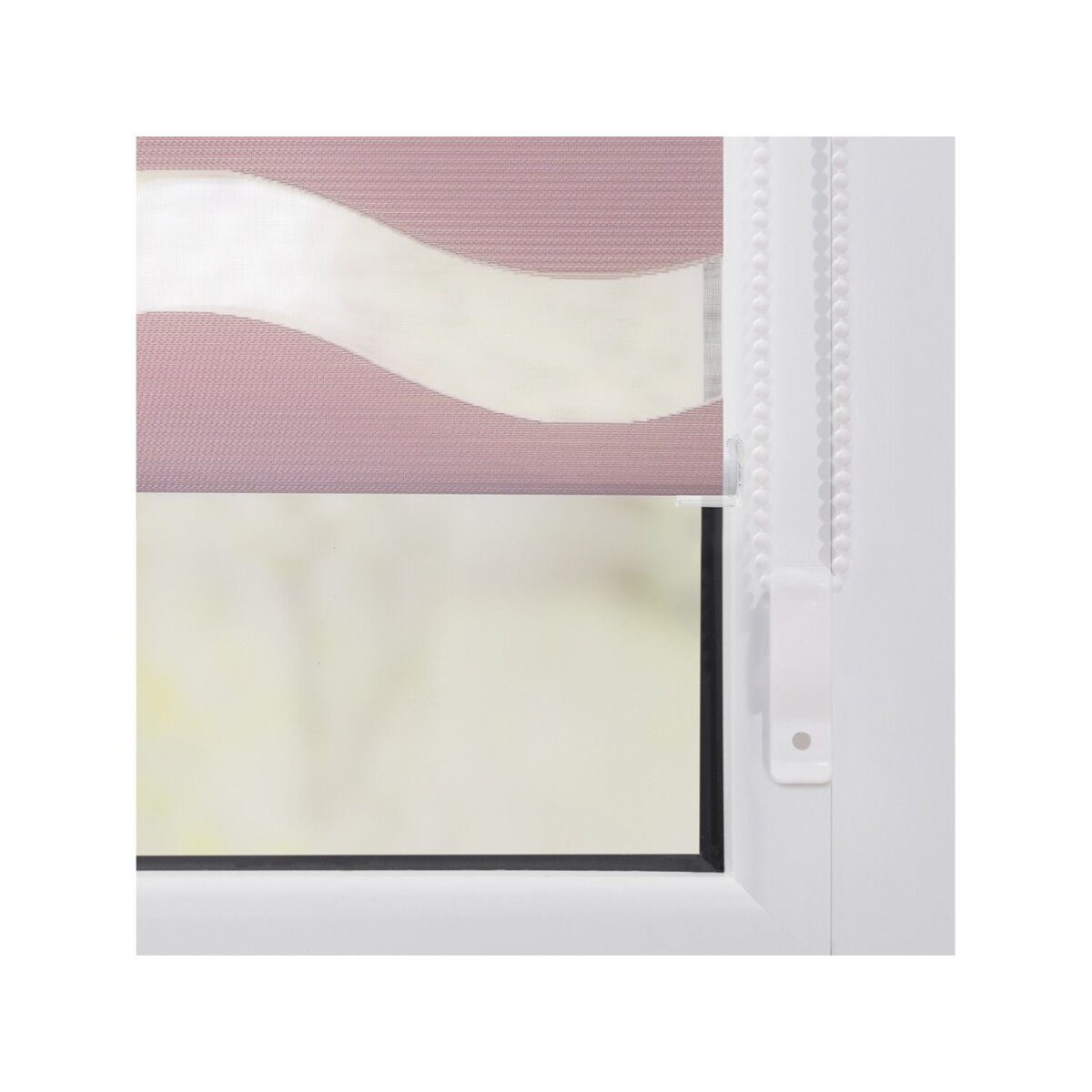 Lichtblick Duo roller blind wave Klemmfix, no drilling required, from 45x150 cm (old pink, 90x150 cm)