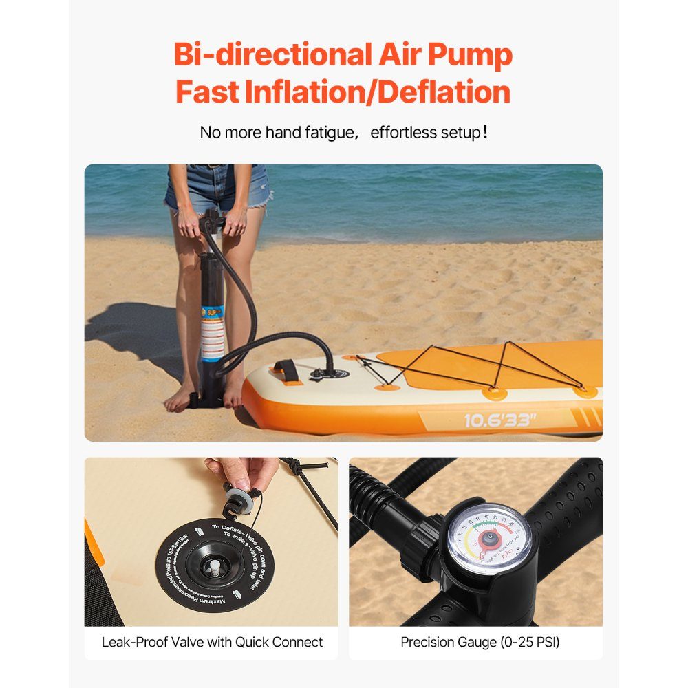 Inflatable Stand Up Paddle Board (323 x 83.8 x 15.2 cm) Paddle Board with Seat Complete Set Including Pump, Paddle Fin Backpack, Ankle Leash Strap for Teens and Adults