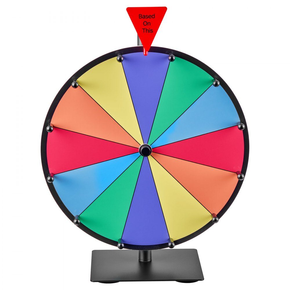 Roue de la Fortune, Roue de la Fortune (305 mm), 12 Compartiments, Roue de la Fortune avec Support, Jeux de Loterie, Gagner, Roulette, avec Tableau Éponge et 2 Marqueurs, 6 Couleurs, Roue des Prix, Idéale pour Fête, Pub, Foire Commerciale