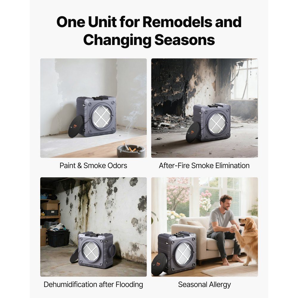 Air purifier with 3-stage stackable negative air machine 550 CFM
