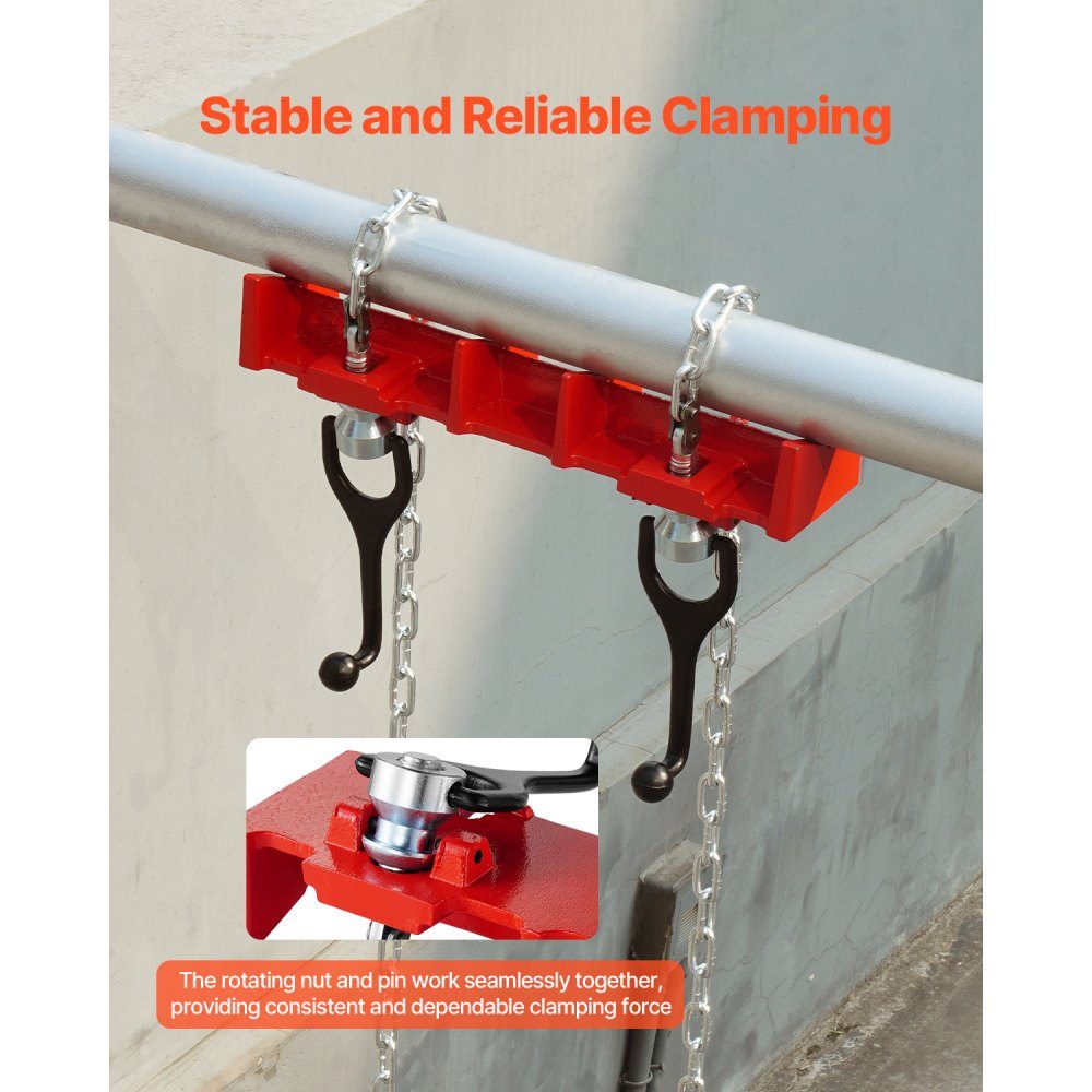 Pipe Welding Vise, 12.7-80mm Pipe Welding Clamp with Double Chains and Crank Handles, Heavy Duty Cast Iron Welding Vise for a variety of pipes