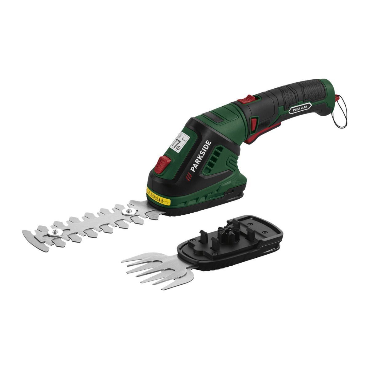 PARKSIDE® 4 V Akku-Gras- und Strauchschere »PGSA 4 A2«, 180° drehbarer Softgriff