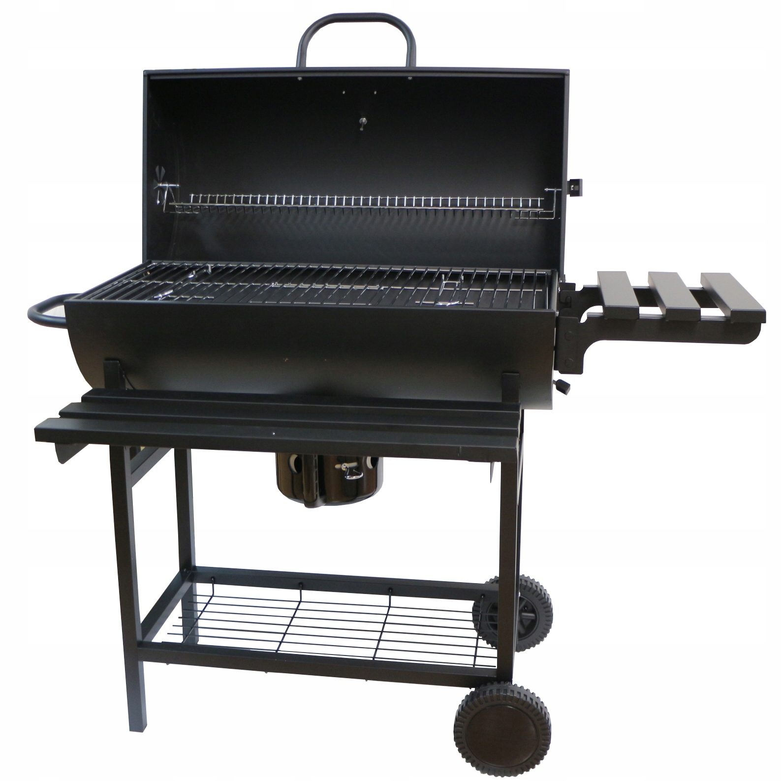 BBQ Holzkohlegrill Grill Smoker Set mit Deckel Camping Outdoor Seitenregal