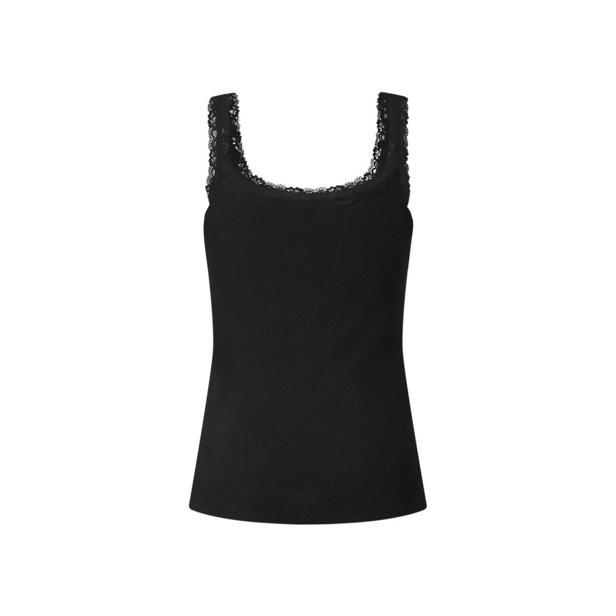 ESMARA® Damen-Ripp-Tops mit Spitze, 3er-Pack (Schwarz/Weiß, S(36/38))