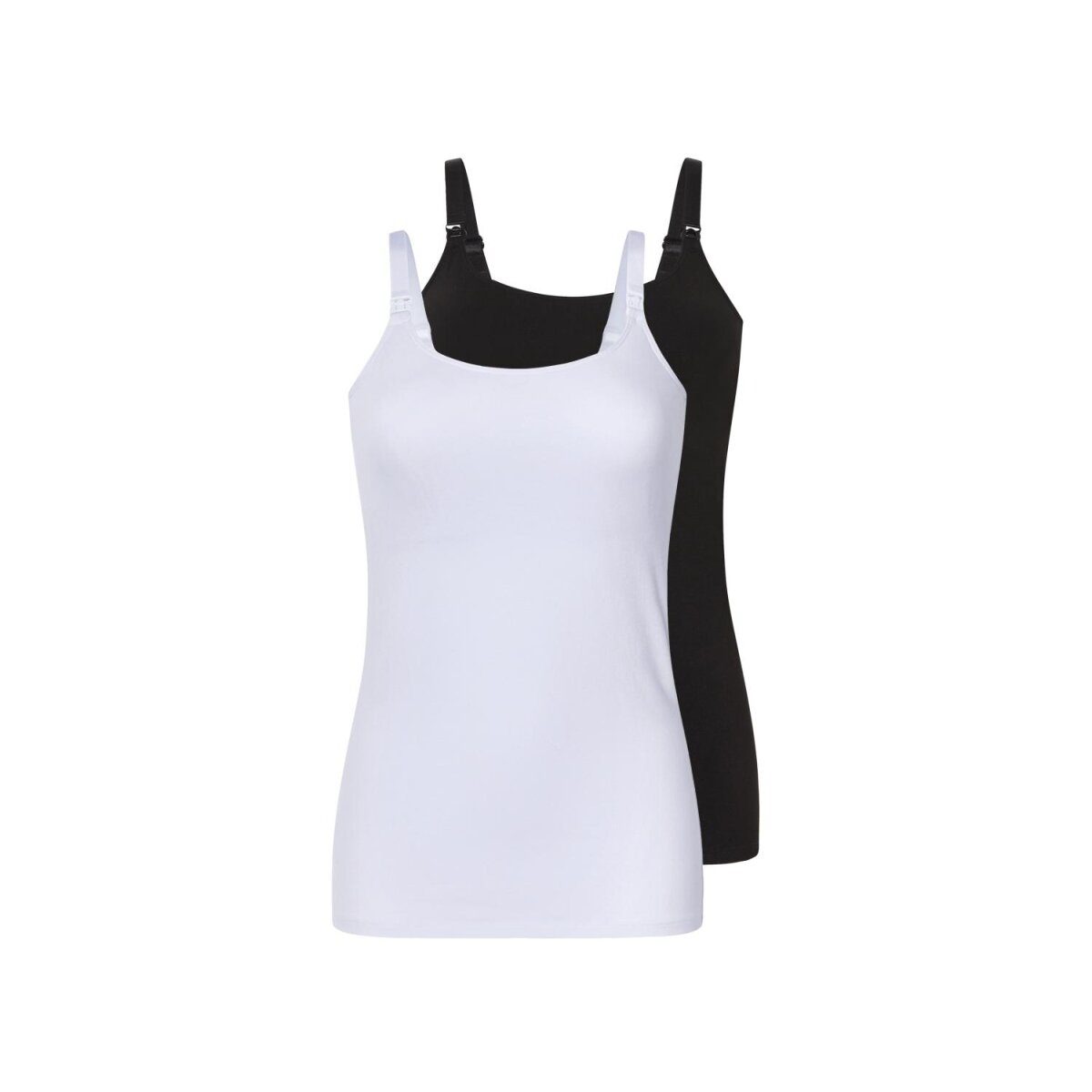 Hauts d'allaitement pour femmes esmara®, 2 pièces, L (44/46), noir/blanc