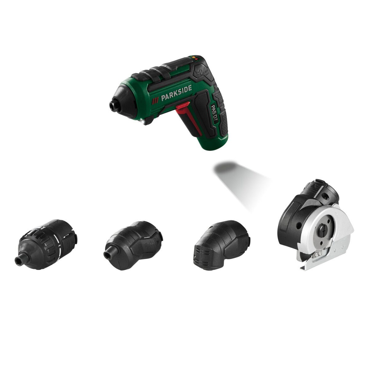 PARKSIDE® 4 V cordless screwdriver “PAS D7” with replacement attachments