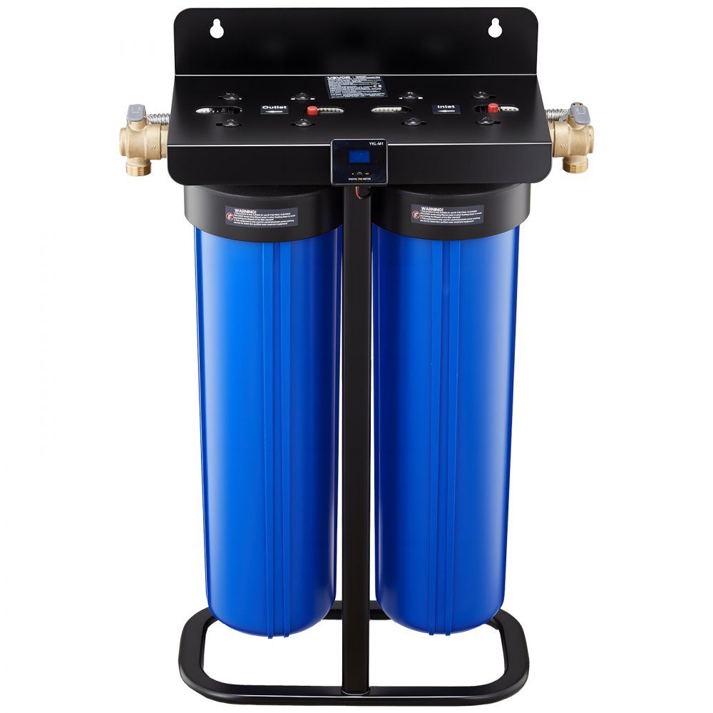 Deionized Car Wash Water System 1250L, Car Wash Water Deionizer with Two 4L Mixed DI Resin Filter Cartridges, Deionized Car Wash System with Stand and Bypass Valve