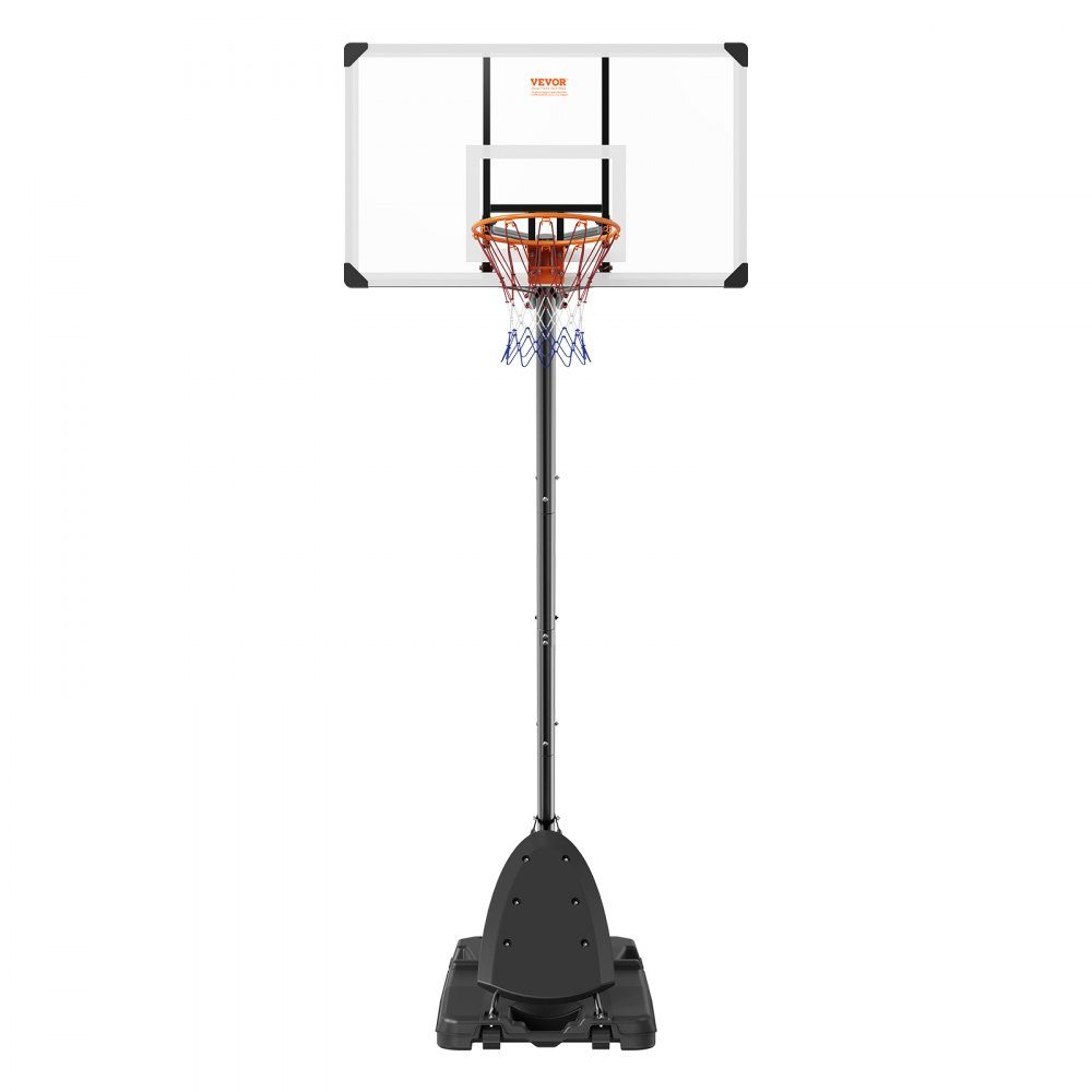 Basketbalring Outdoor basketbalring met standaard 232-305 cm in hoogte verstelbaar, draagbare basketbalstandaard met wielen, basketbalset voor kinderen en volwassenen, standaard en vulbare basis, zwart