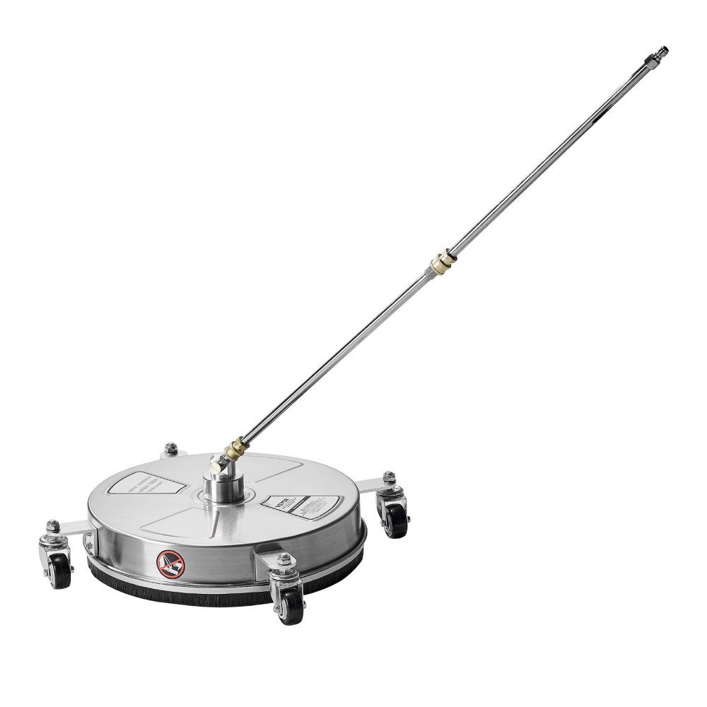 395 mm Hochdruckreiniger-Oberflächenreiniger, Hochdruckreiniger-Aufsätze aus Edelstahl mit 4 Rädern, 276 bar, 6,35 mm Schnellanschluss, 2 Sprühdüsen, 2 verlängerte Stangen für Beton, Terrasse, Deck
