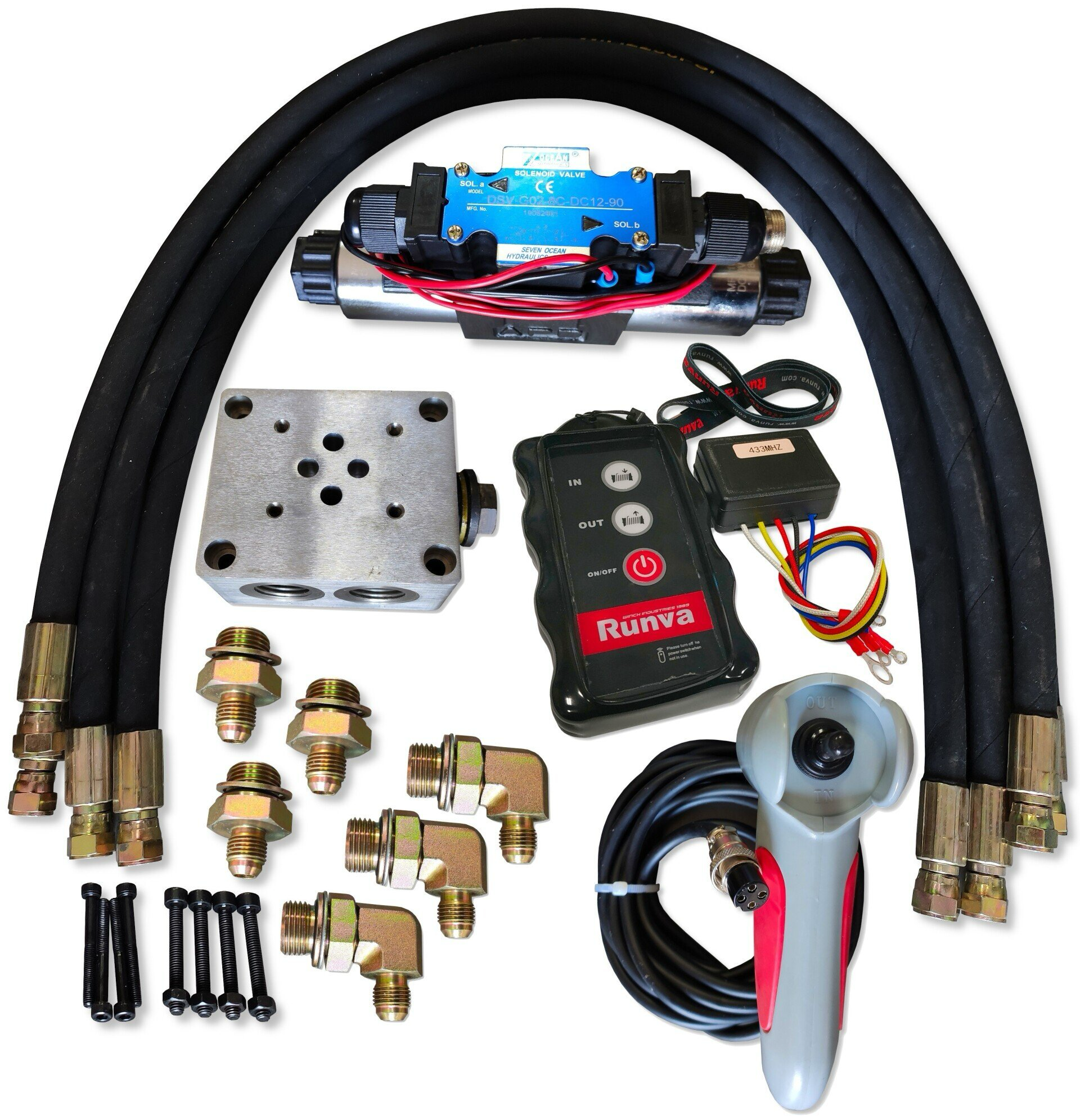 Zestaw sterujący wciągarką HYDRAULICZNY 12 V + radiowy zestaw ZDALNEGO STEROWANIA Zestaw sterujący wciągarką HYDRAULICZNY 12 V + radiowy zestaw ZDALNEGO STEROWANIA