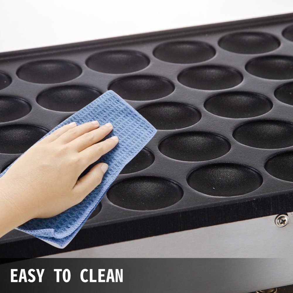 50pcs Mini Pancake Maker Non-Stick Stainless Steel Dorayaki Baker Commercial Electric Poffertjes Grill Pan 1800W Dual Temperature and Time Control for Restaurants
