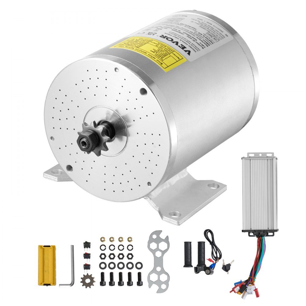Zestaw elektrycznego bezszczotkowego silnika prądu stałego o mocy 2000 W - Silnik elektryczny 48 V 4300 obr./min z ulepszonym kontrolerem prędkości i zestawem uchwytu przepustnicy do gokartów E-Bike Motocykl skuter DIY – Nr kat. HT-23488
