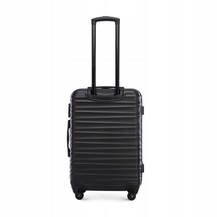 Großer Premium-Koffer Reisekoffer ABS-Kunststoff 96l mit schwarzen Rippen