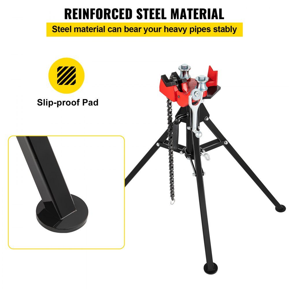 Modell TP-425 Tragbarer Kettenschraubstock, Rohrschraubstock, Kettenrohrschraubstock aus Stahl, Stativ-Arbeitsgerät 3,2–127 mm, für Mechaniker, Elektriker, Sanitärhandwerker
