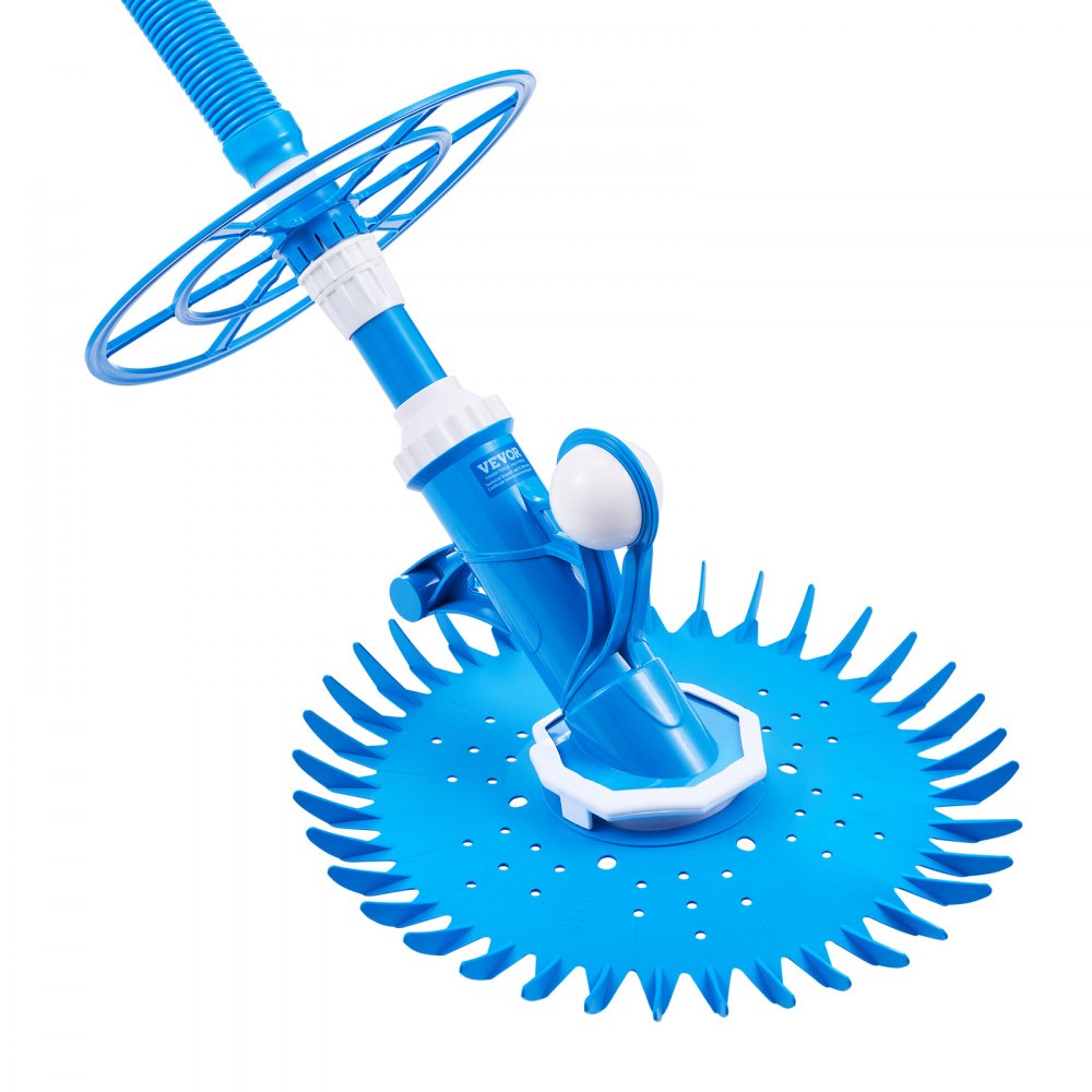 Pool vacuum with suction function, pool vacuum, pool vacuum with suction side, pool sweeper with 12 hoses, suitable for built-in pools and above-ground pools up to 6.1 x 10.7 m blue Pool vacuum with suction function, pool vacuum, pool vacuum with suction side, pool sweeper with 12 hoses, suitable for built-in pools and above-ground pools up to 6.1 x 10.7 m blue