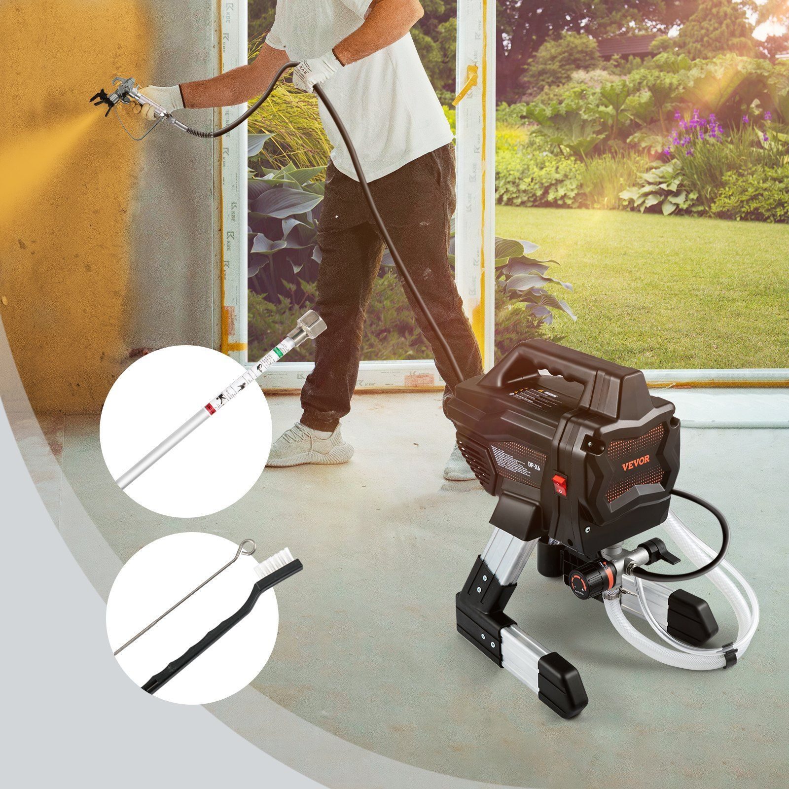 Airless Paint Sprayer System 1.1L/min 650W Portable High Pressure Paint Sprayer Paint Sprayer