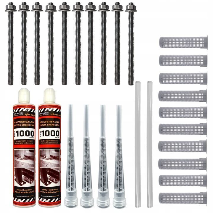 Kit d'ancrage chimique 2x colle 300ml avec kit de fixation M8