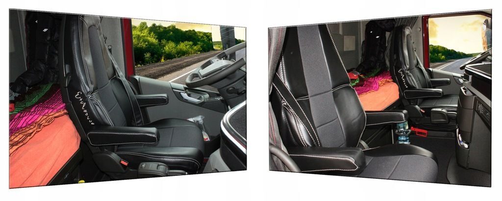 Handgefertigte VOLVO FH LKW-SITZBEZÜGE VOLVO FH4 FH 4 EURO 6 ECO Komplettset schwarz