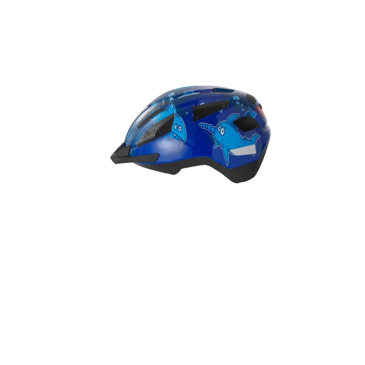 CRIVIT Kinder-Fahrradhelm, mit Rücklicht (Gr. XS Haifisch)