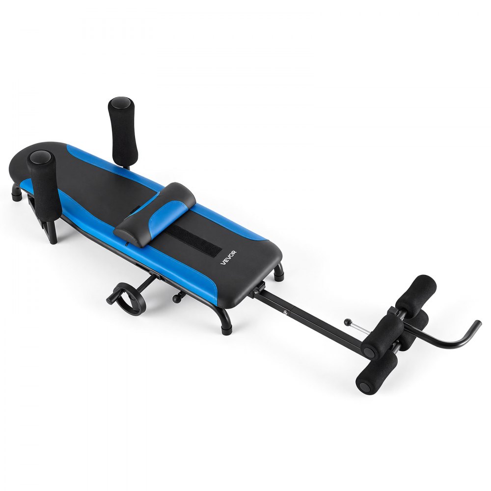 Entraîneur d'étirement jusqu'à 160 kg, table d'inversion robuste avec construction stable, entraîneur du dos pour soulager la colonne vertébrale et le cou, banc d'étirement du dos avec commande manuelle par molette bleu noir Entraîneur d'étirement jusqu'à 160 kg, table d'inversion robuste avec construction stable, entraîneur du dos pour soulager la colonne vertébrale et le cou, banc d'étirement du dos avec commande manuelle par molette bleu noir