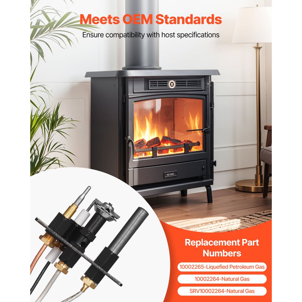 Waakvlambranderconstructie, OE 10002265, 10002264, SRV10002264 Gaswaakvlam, vervanging voor aardgas- en LPG-ontsteking, past op Majestic, Vermont Castings, Temco, Dutchwest, Monessen, Century Waakvlambranderconstructie, OE 10002265, 10002264, SRV10002264 Gaswaakvlam, vervanging voor aardgas- en LPG-ontsteking, past op Majestic, Vermont Castings, Temco, Dutchwest, Monessen, Century