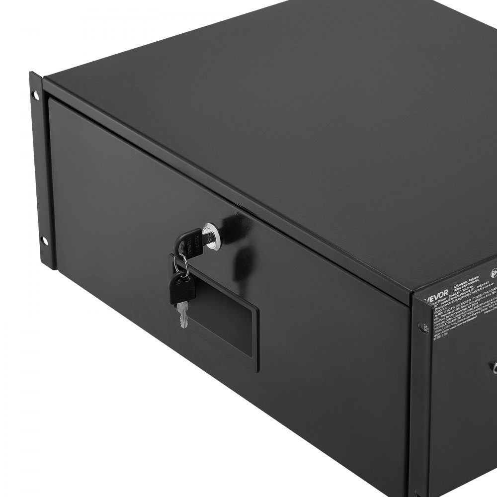 4U-Rack-Schublade, 50 Pfund, abschließbares Serverschrankgehäuse, Schiebeschublade mit Schloss und Kabelführungslöchern für 482-mm-Netzwerkschrank, AV-Rack oder Schrankgehäuse