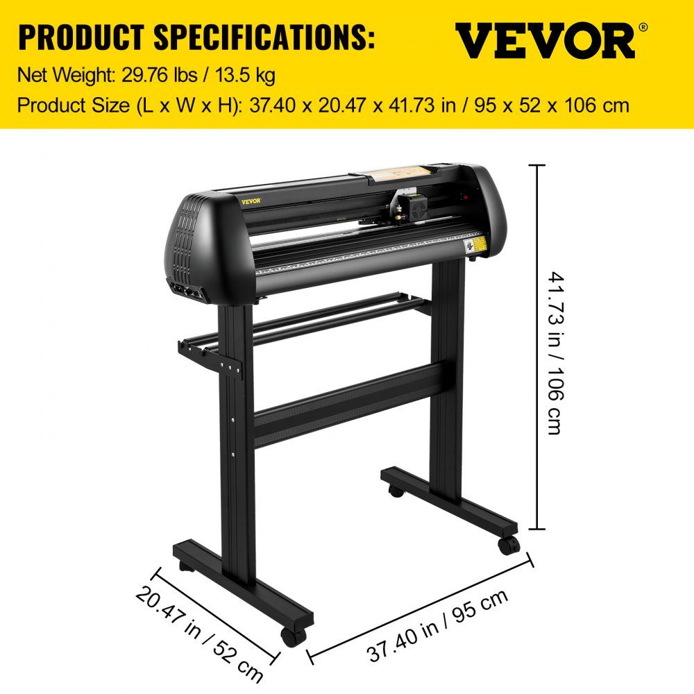 Vinyl Cutting Machine Cutting Plotter 720mm SignMaster Floor Stand Plotter Machine Cutting Speed ​​10-800mm/s Cutting Force 10-500g Stepper Motor Five Vinyl Rolls 16MB 13.5kg