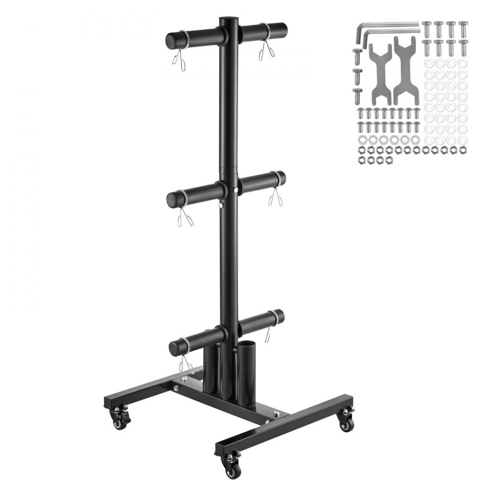 Support de plaque de poids Arbre de plaque de poids pour plaques de poids de 2 pouces, arbre de plaque de poids standard enroulable, support de stockage de poids avec une capacité de charge de 454 kg, support de stockage