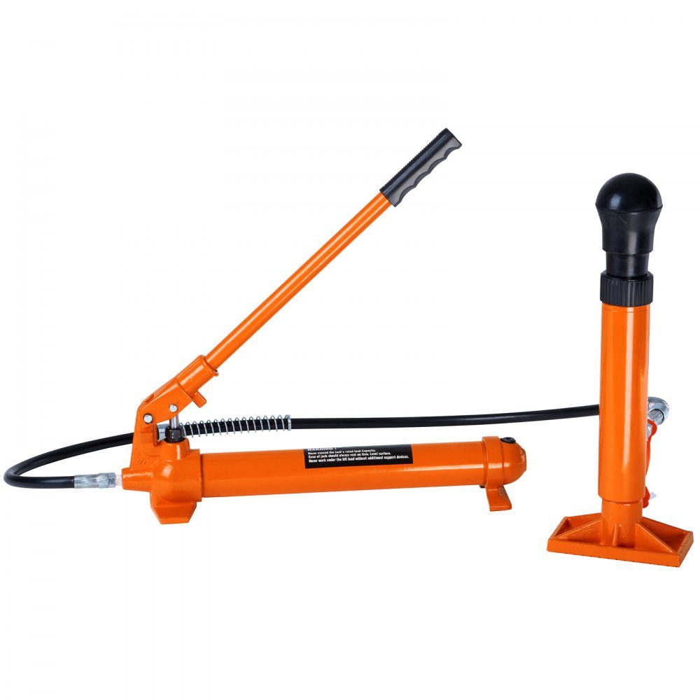 Hydraulic Cylinder Set, 12T Portable Hydraulic Jack with 1.4m Oil Hose, Body Frame Repair Kit with Storage Case for Car Repair Truck Farm Orange