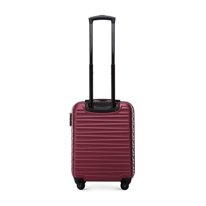 Premium koffer reiskoffer boordkoffer met baleinen ABS kunststof 34l donkerrood